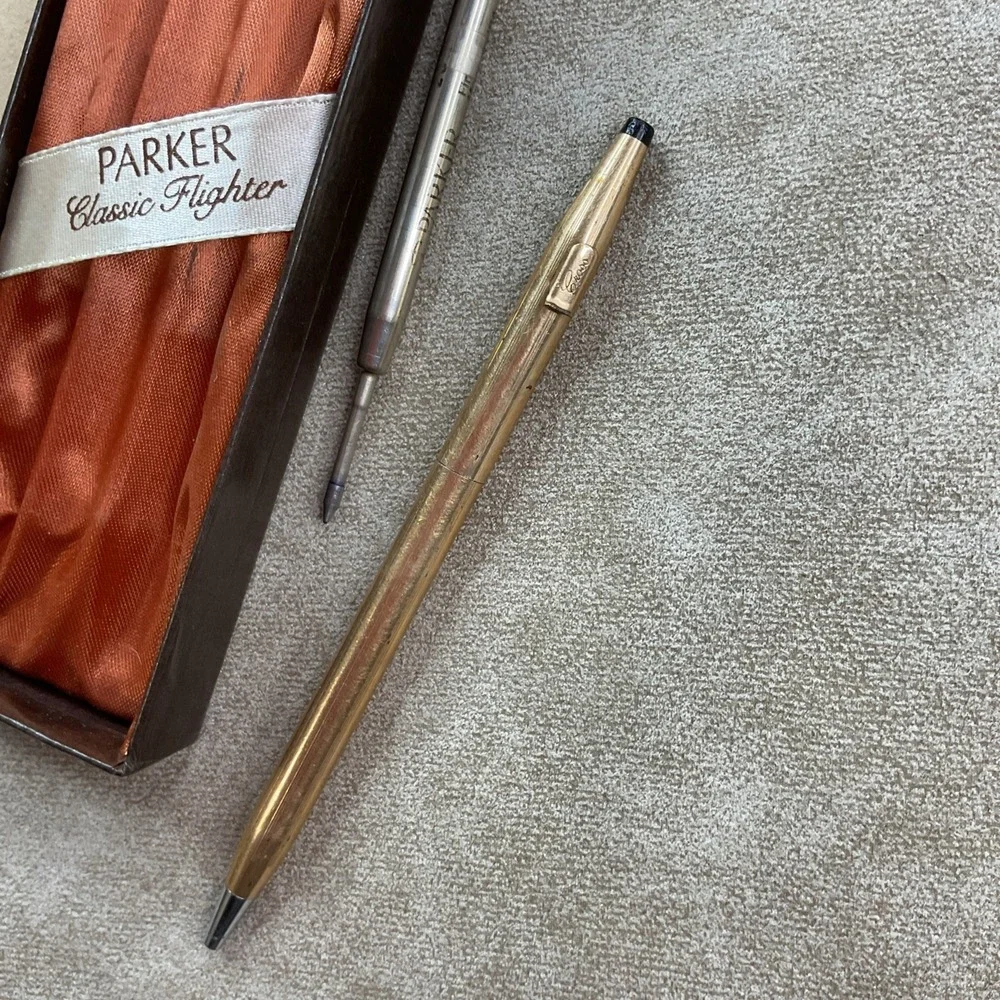 Vintage‎ Parker Classic Flighter GT Cap Action Ball Pen Brass